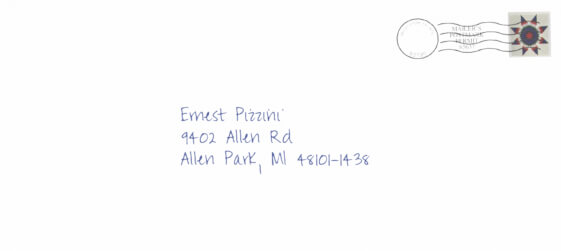 Hand-addressed envelope for personalized direct mail marketing
