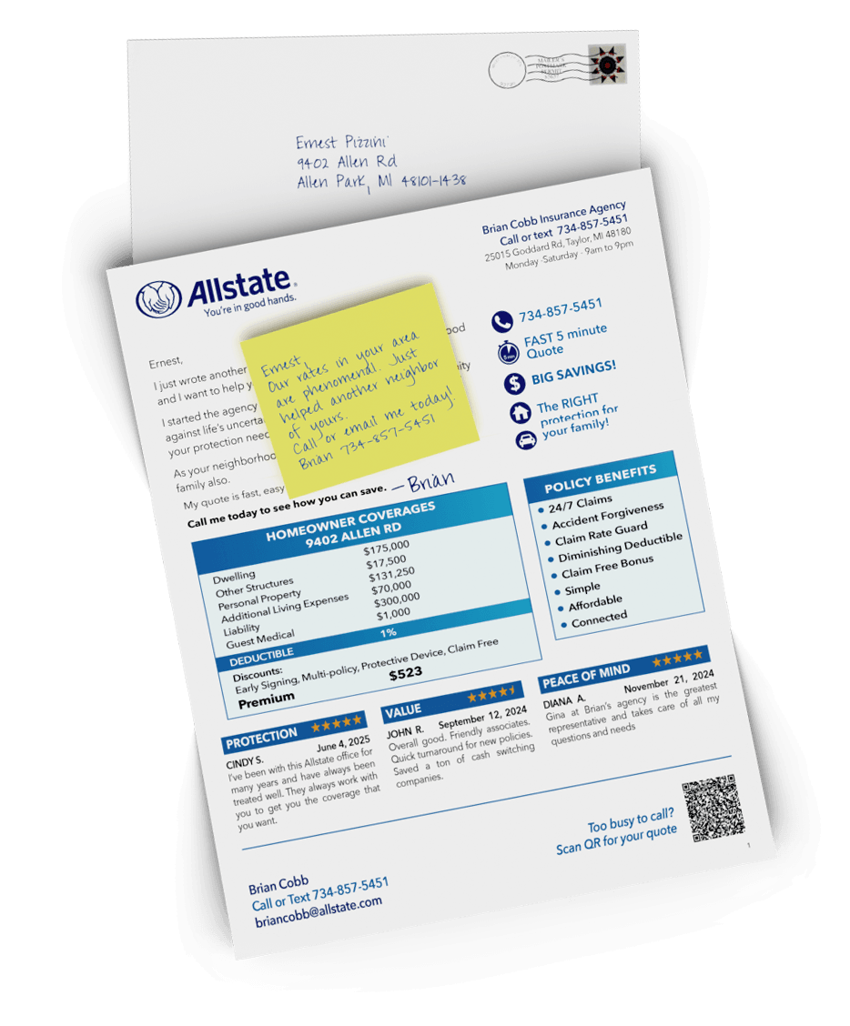Hand-addressed envelope for personalized direct mail marketing