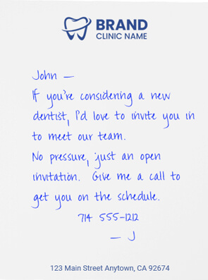 Handwritten notes for direct mail